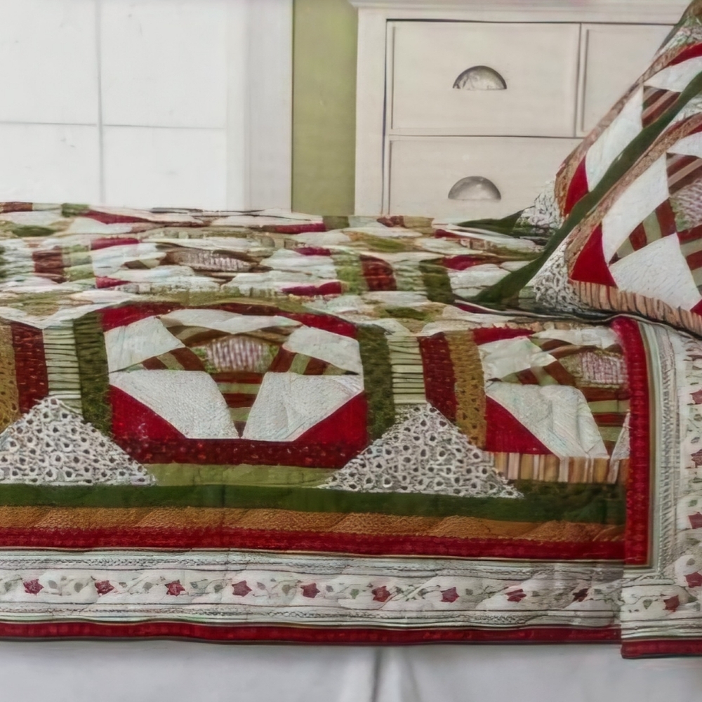 Better Homes & Garden Christmas Bed In A Bag Queen Full Quilt Shams Star Holiday - Picture 11 of 11